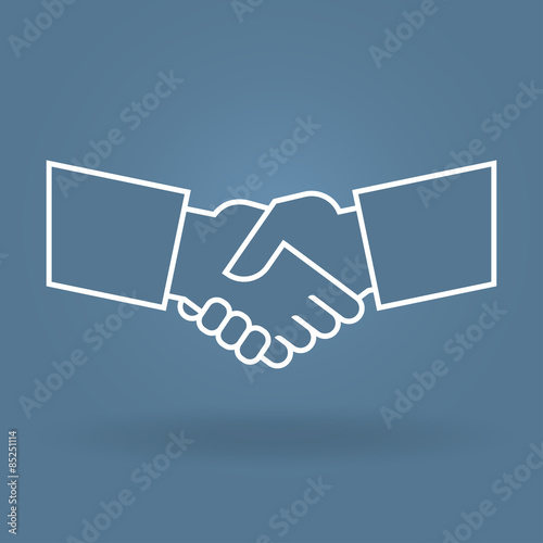 Shake hand  line icon