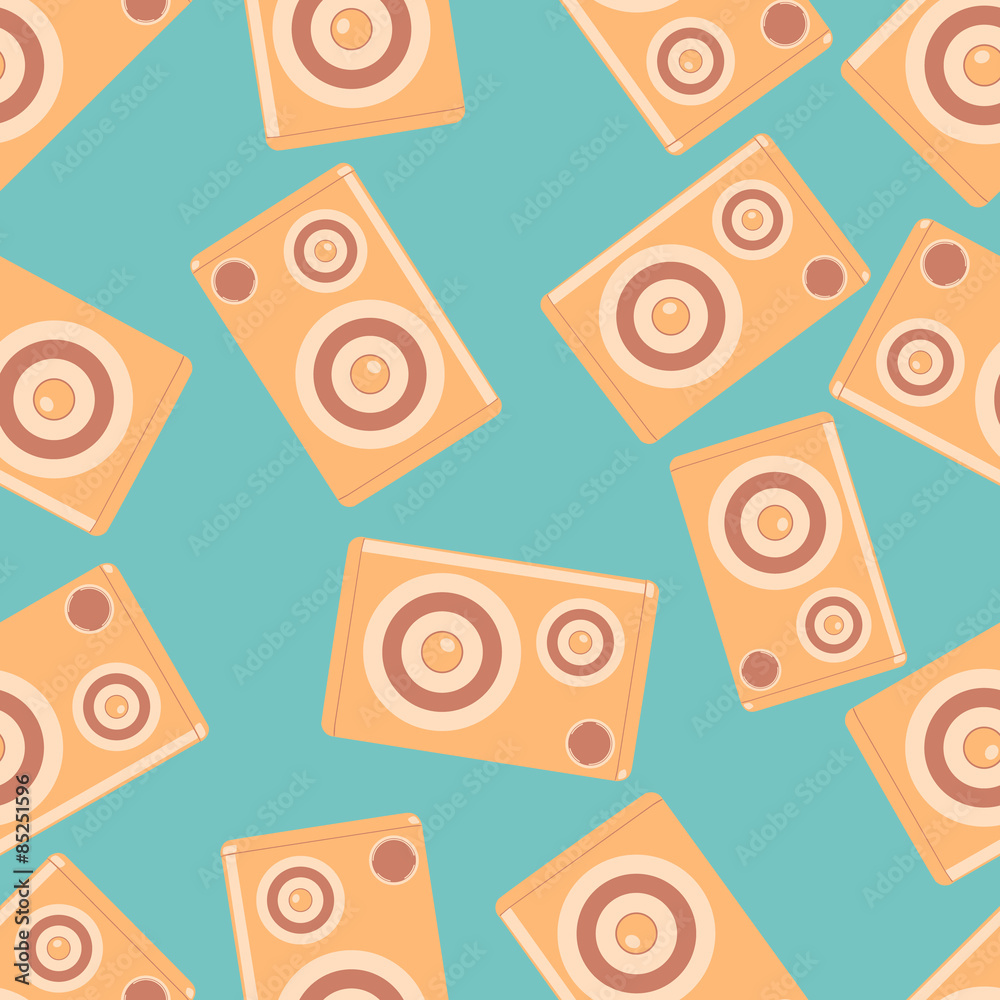 Fototapeta premium Speakers vector seamless pattern