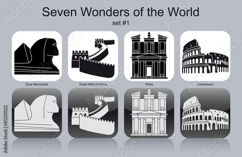 Icons of Seven Wonders of the World