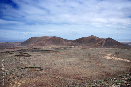 rocks desert and mountains on fuerteventura island