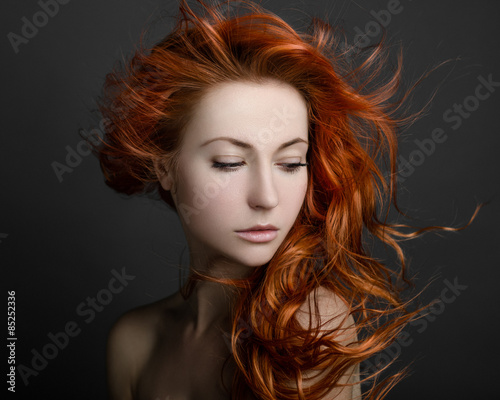 Fototapeta girl with red hair
