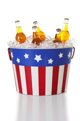 Summer: Beer in a Patriotic Bucket