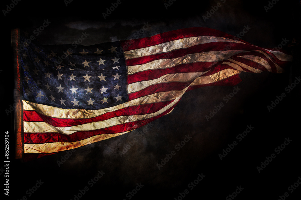 Fototapeta premium Grunge American flag