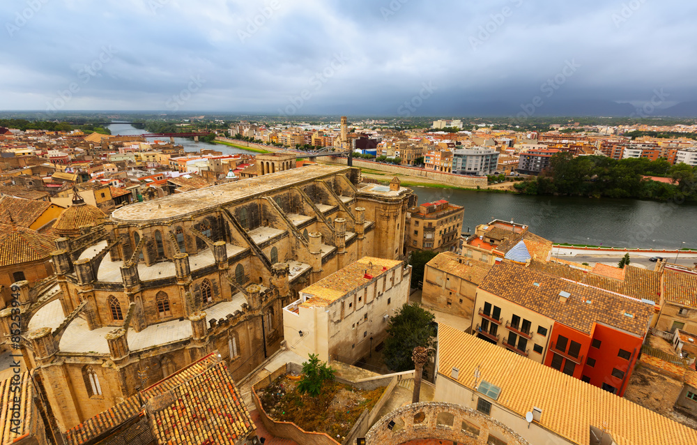  Top view of Tortosa with Cathedral from castle