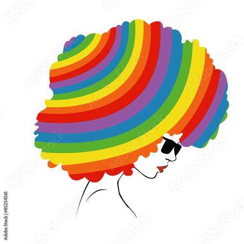 abstract  rainbow hair - Illustration