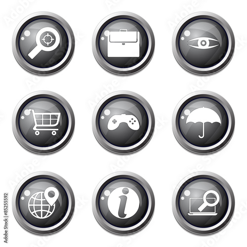 SEO Internet Sign Black Vector Button Icon Design Set 10