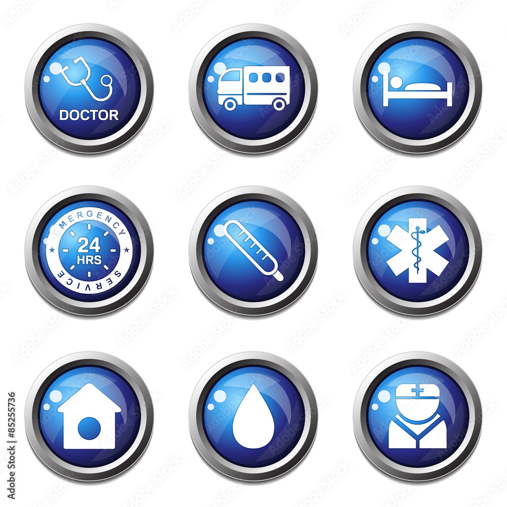 Hospital Health Blue Vector Button Icon Design Set 2 Hospital Health Blue Vector Button Icon Design Set 2