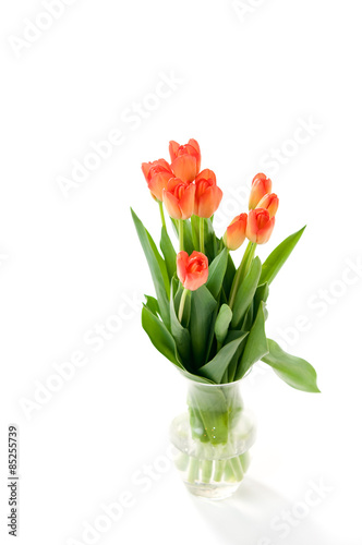 beautiful bouquet of orange tulips