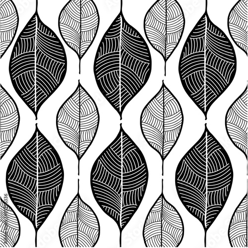 leaf pattern hand drawn sketch on whtie