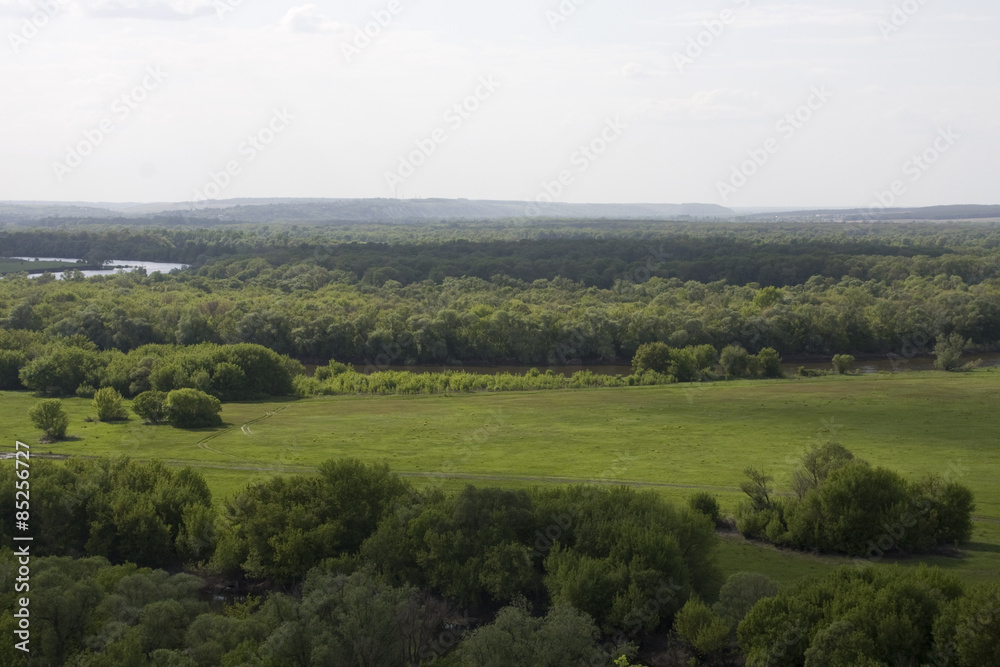 The landscape of central Russia in the summer