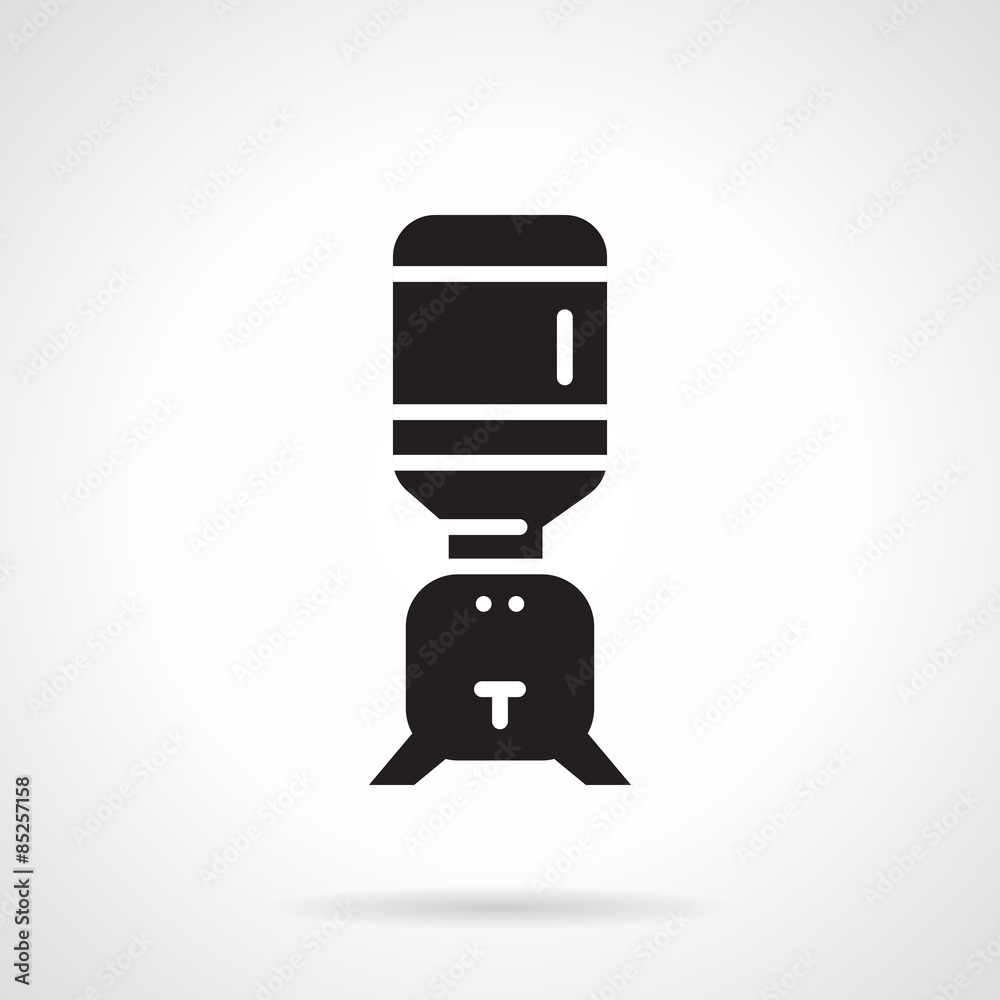 Black water cooler flat vector icon Black water cooler flat vector icon