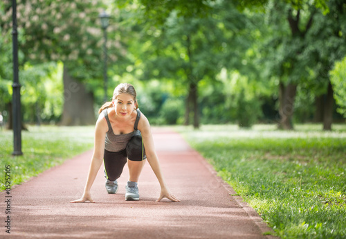 woman ready to run