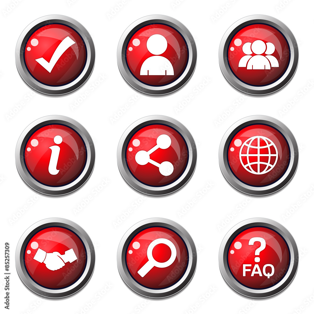 Web Internet Red Vector Button Icon Design Set 2 Web Internet Red Vector Button Icon Design Set 2