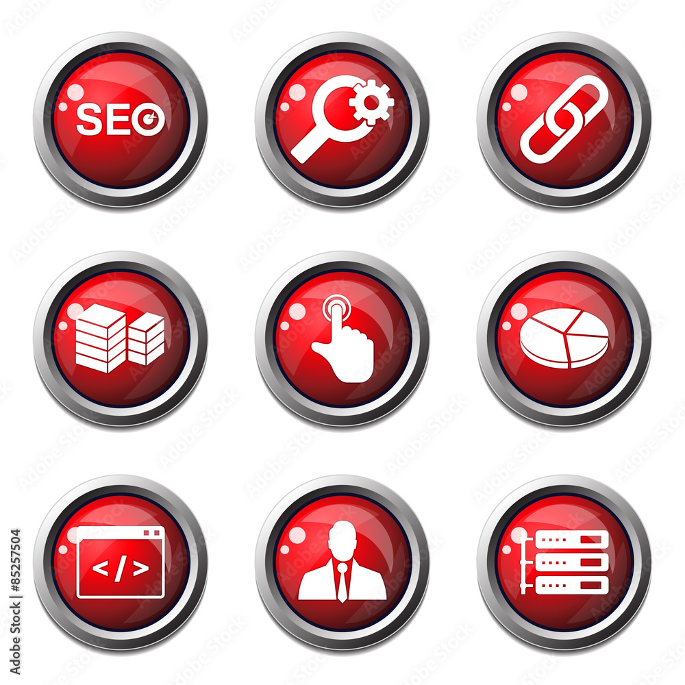 SEO Internet Sign Red Vector Button Icon Design Set 11 SEO Internet Sign Red Vector Button Icon Design Set 11