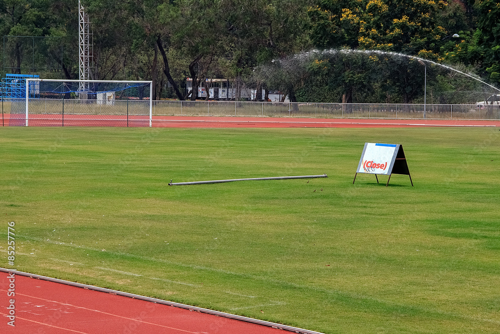 Obraz premium Closed Football Field