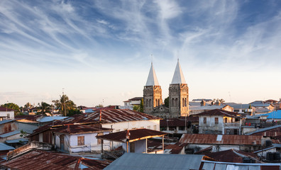Fototapete Sansibar Dächer von Stone Town aus der Höhe  © mikefoto58