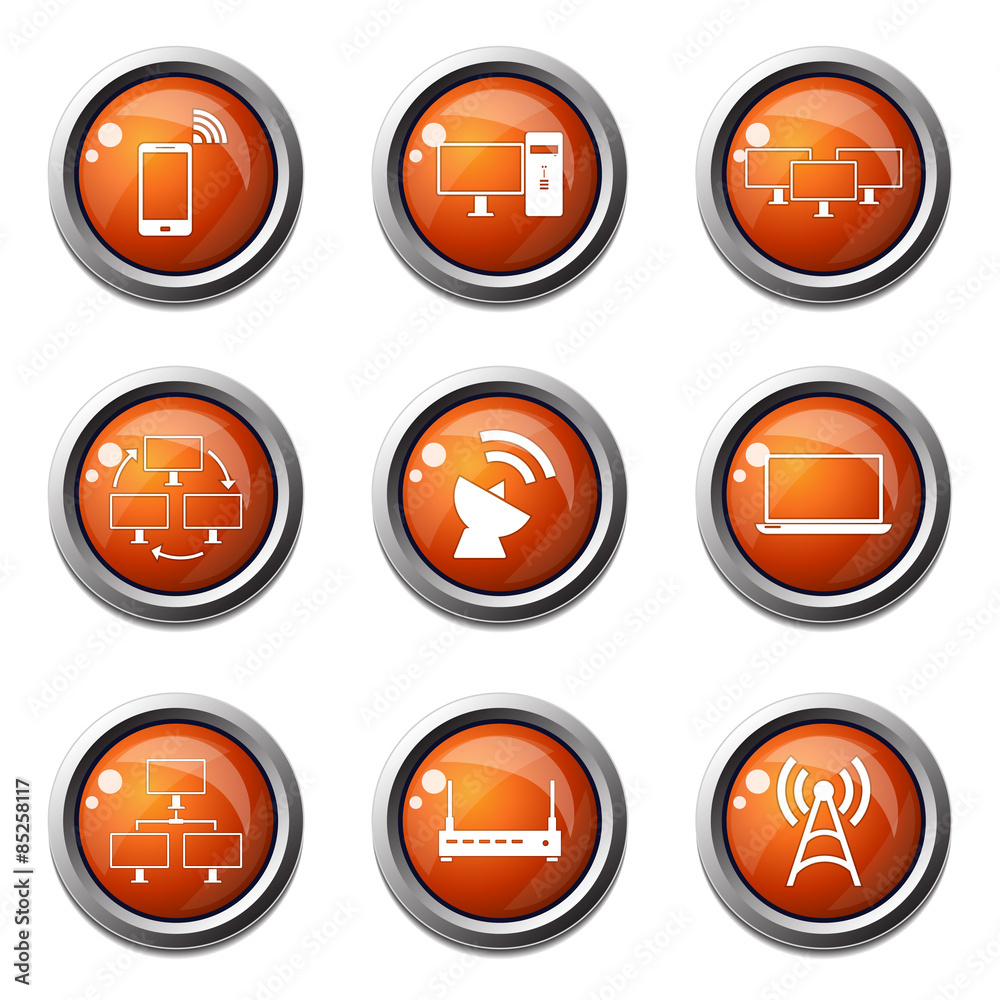 Telecom Communication Orange Vector Button Icon Design Set 2 Telecom Communication Orange Vector Button Icon Design Set 2