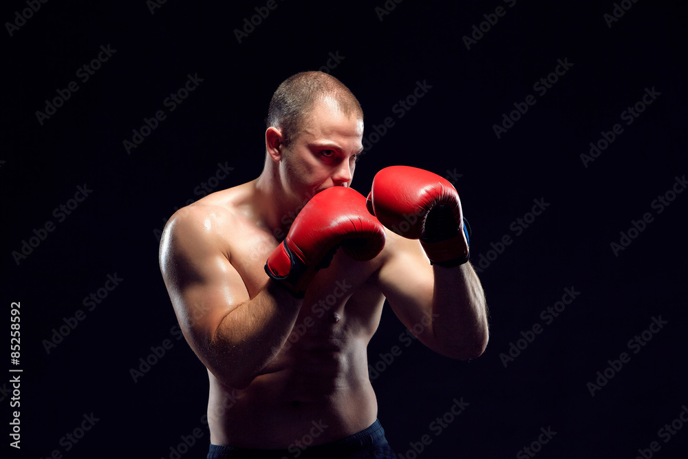 Young Boxer boxing 