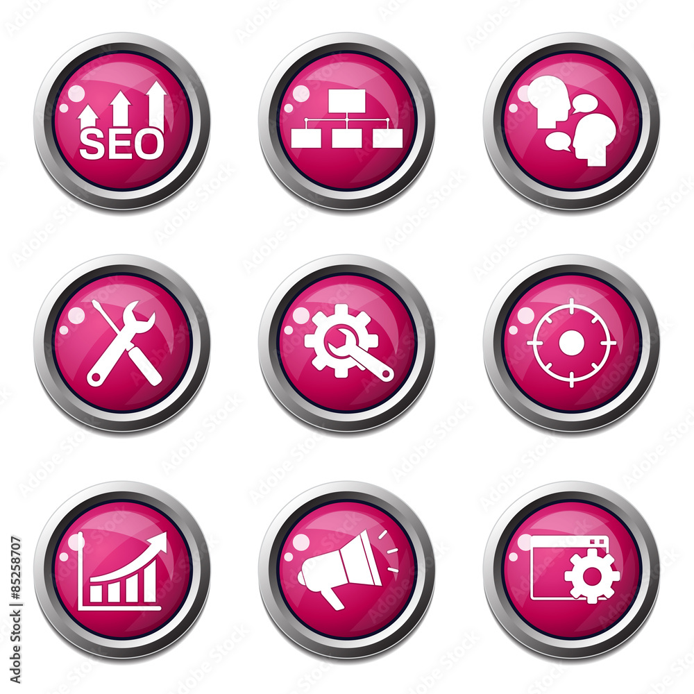 SEO Internet Sign Pink Vector Button Icon Design Set 5 SEO Internet Sign Pink Vector Button Icon Design Set 5