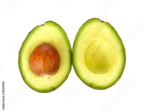 Avocado on white background