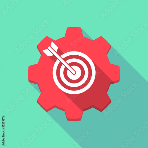 Long shadow gear icon with a dart board