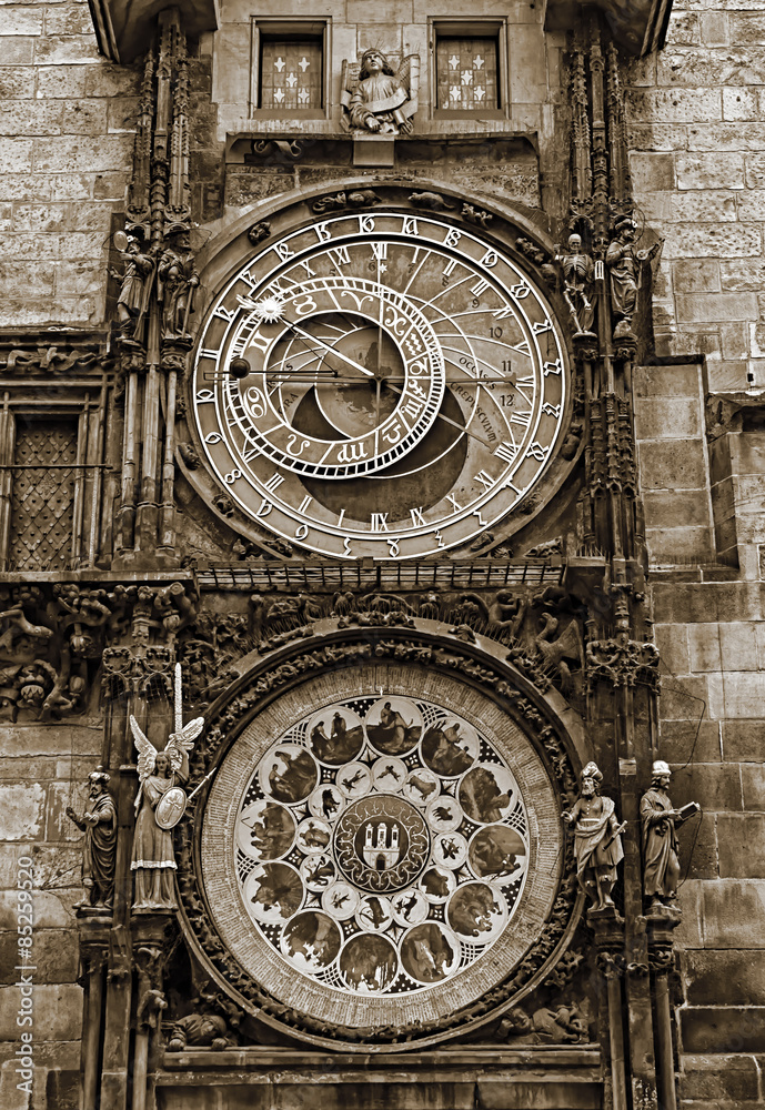 Fototapeta premium Astronomical Clock in Prague, Czech Republic.