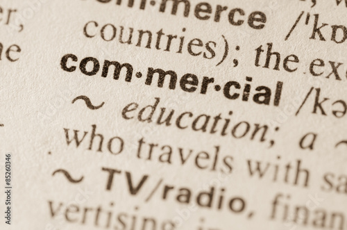 Dictionary definition of word commercial