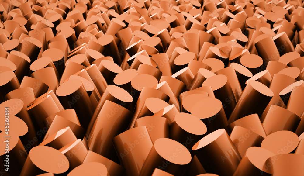Fototapeta premium Orange cylinders abstract background