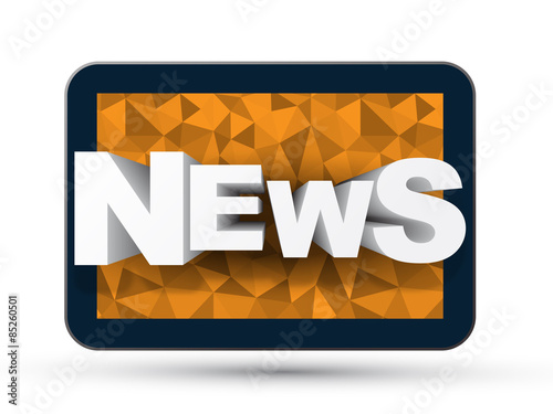 3D Letters NEWS popping out of Tablet
