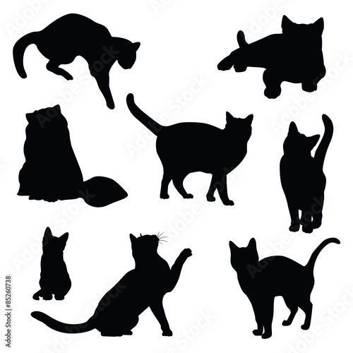 cat silhouette vector set