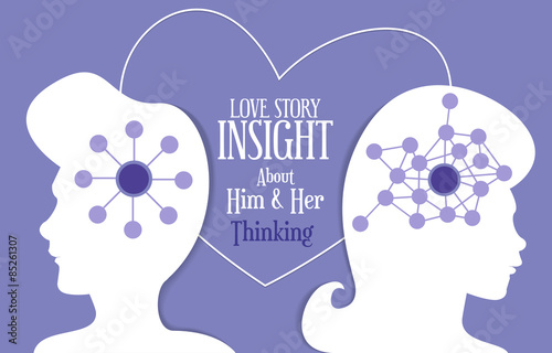 Wallpaper Mural Love story insight about men and women thinking between them
 Torontodigital.ca