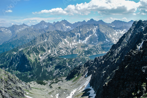 Obraz na płótnie Tatra mountains, view over 5 pond valley w salonie
