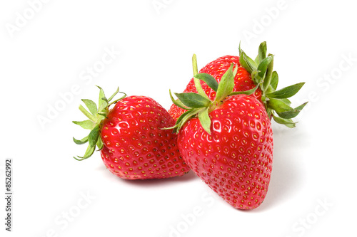 Wallpaper Mural fresh strawberries isolated on white Torontodigital.ca