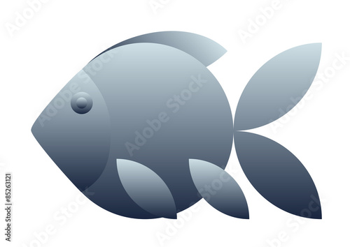 Fish. Design for t-shirt, logo, bag, postcard, poster, illustration, ads and so on. Stock vector on isolated white background.