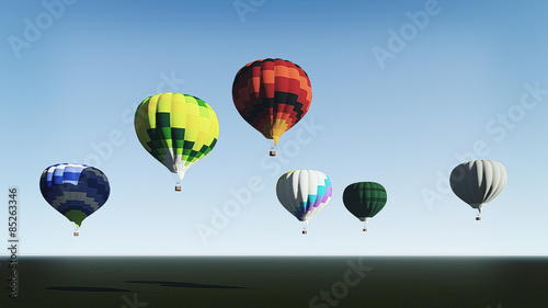 balloons on blue sky
