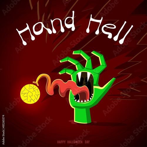 Halloween ghost horor scene vector.
