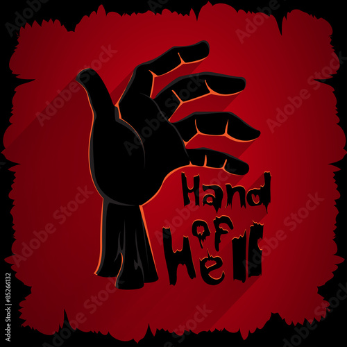 Hand of hell graphic for design in layout halloween.
