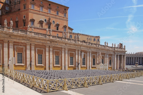 Chairs for mass before St. Peter s Cathedral. Vatican  Rome  Italy