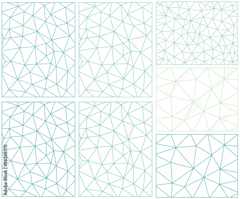 A vector set of seven polygon style outline backgrounds A vector set of seven polygon style outline backgrounds