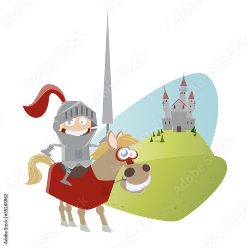 ritter pferd burg lustig