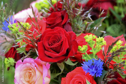 Bunch of flowers with roses