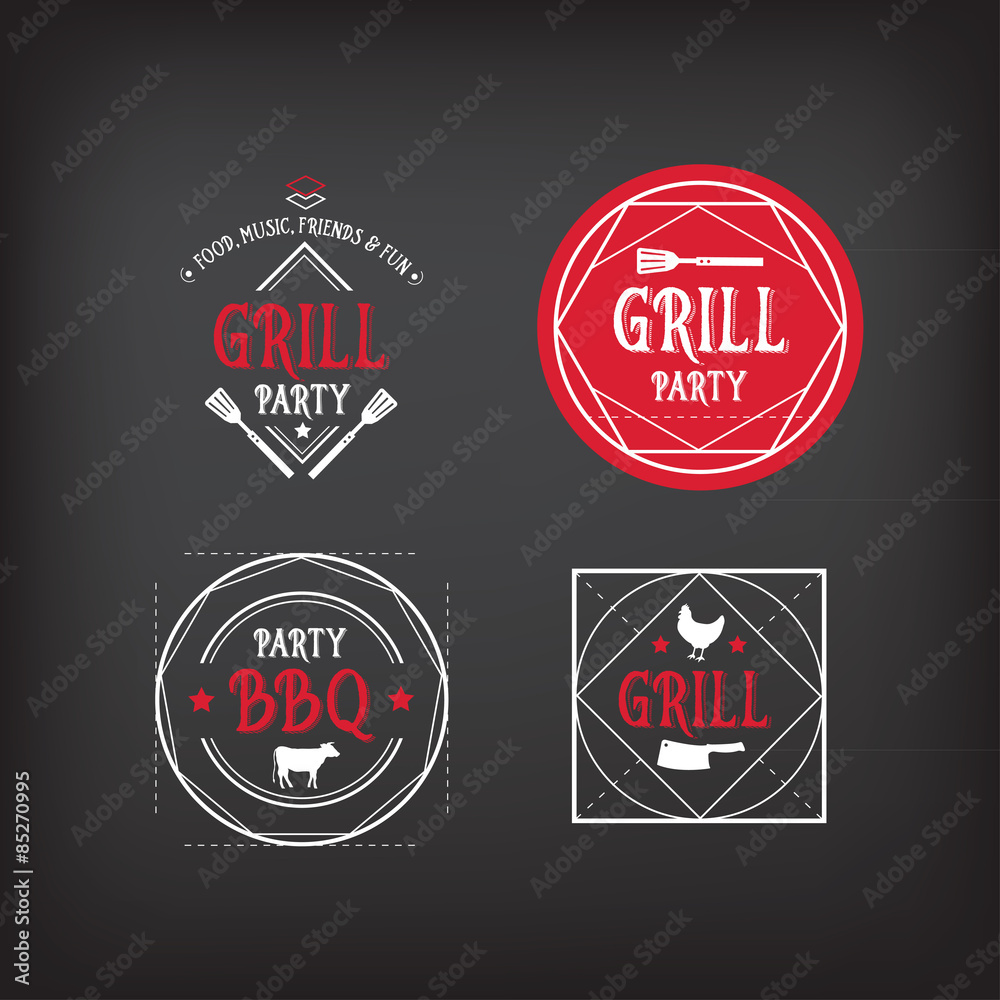 Barbecue party icon. BBQ menu design. Barbecue party icon. BBQ menu design.
