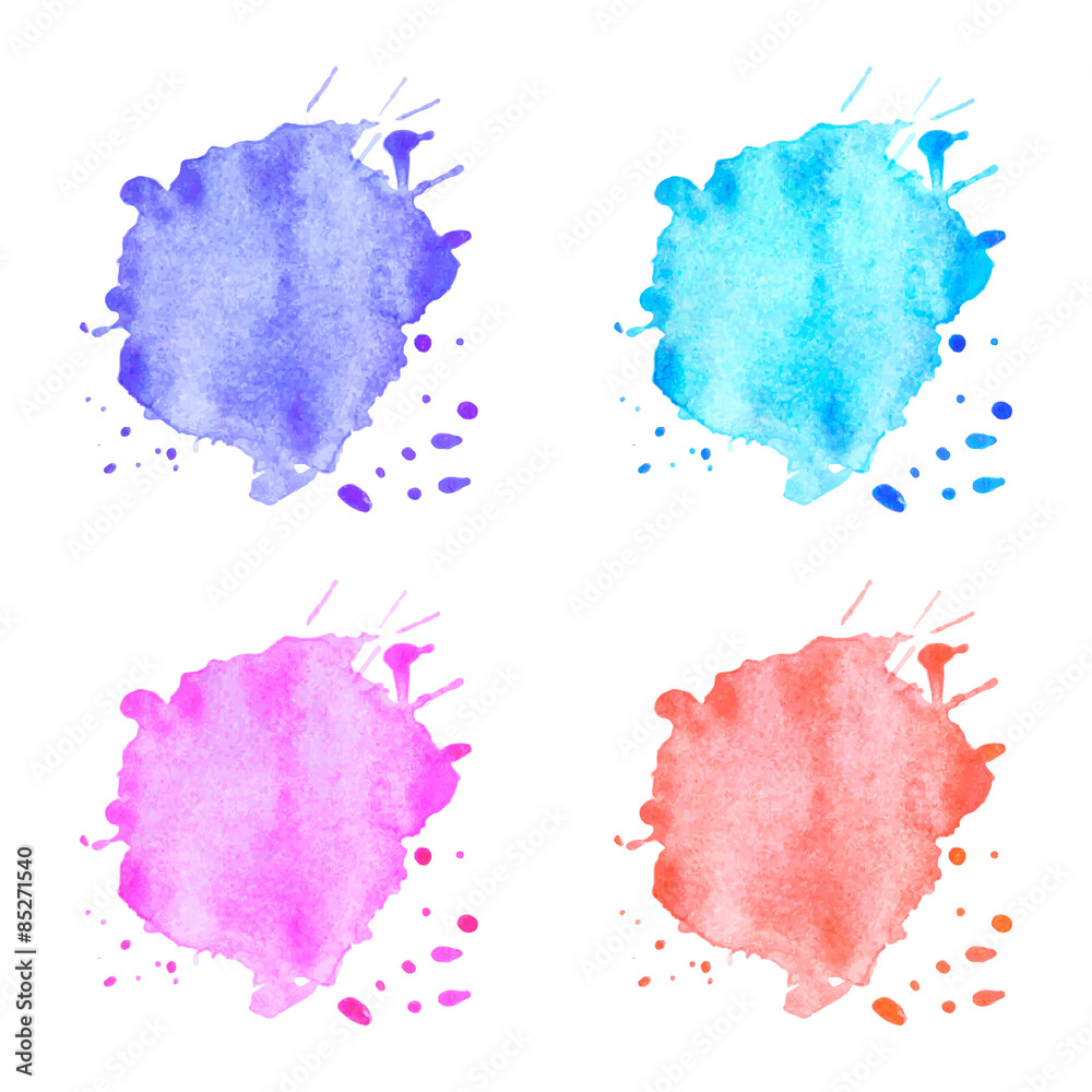 colorful watercolor stains