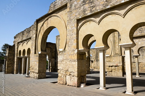Cordoba - Medina Azahara, arches and columns of the upper basilica 
