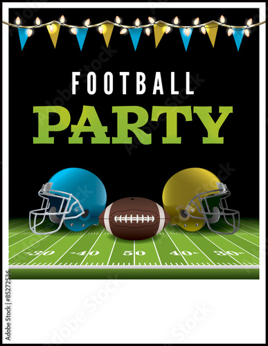 American Football Party Flyer Illustration