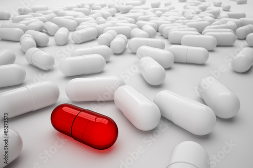 Wirksames Medikament und Placebo Präparate photo