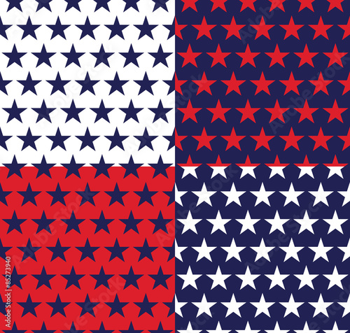 Four seamless pattern with stars