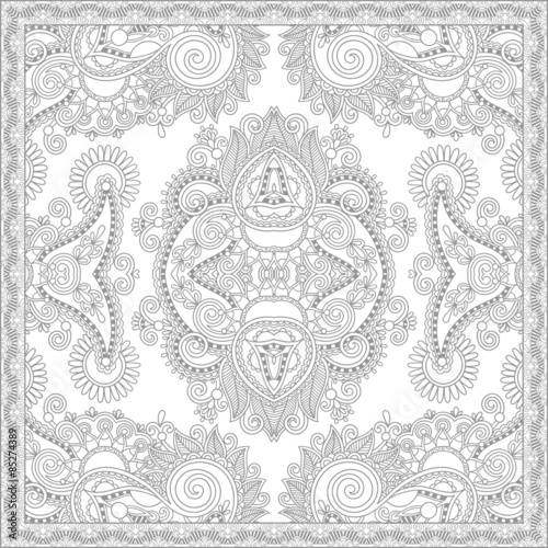 unique coloring book square page for adults - floral authentic c