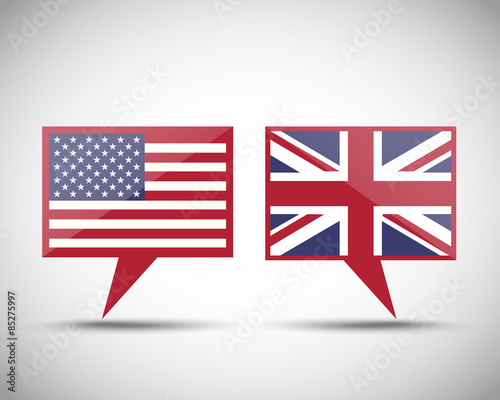 American British conversation speech bubbles