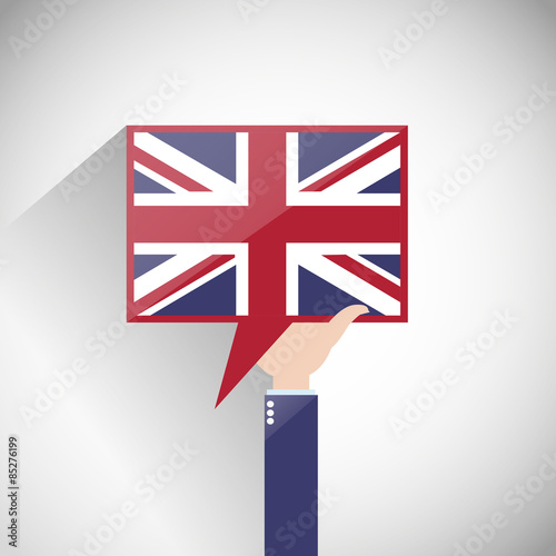 UK English Flag Speech Bubble
